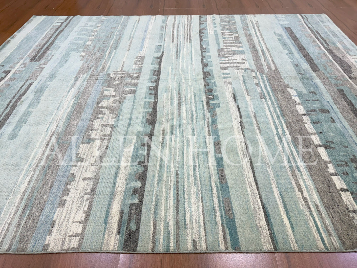 Aqua Drift – Hand Knotted Wool Area Rug 8x10