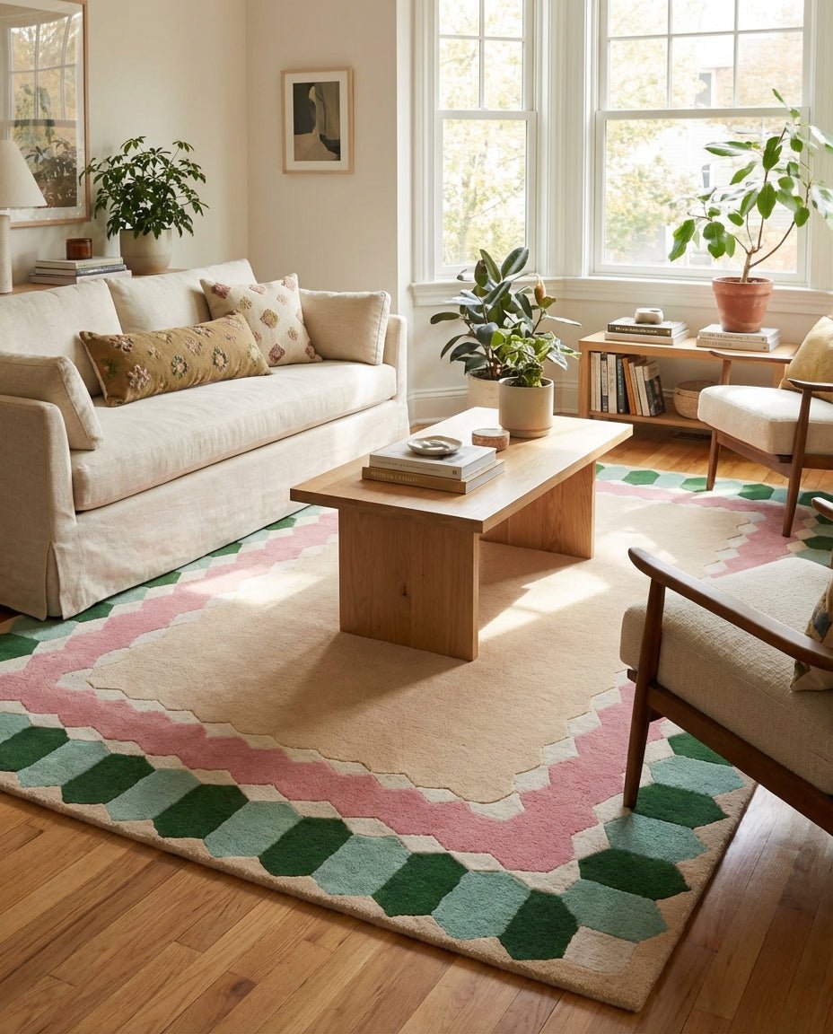 New Oushak Design Wool Rug