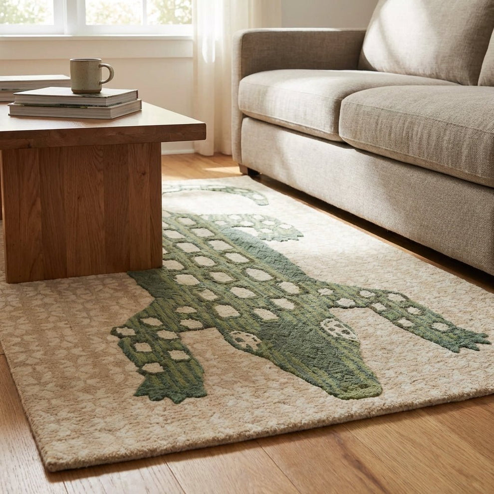 Alligator Rug Ruggable Alligator Animal Design Hand-Tufted Wool Area Rug | Allen Home