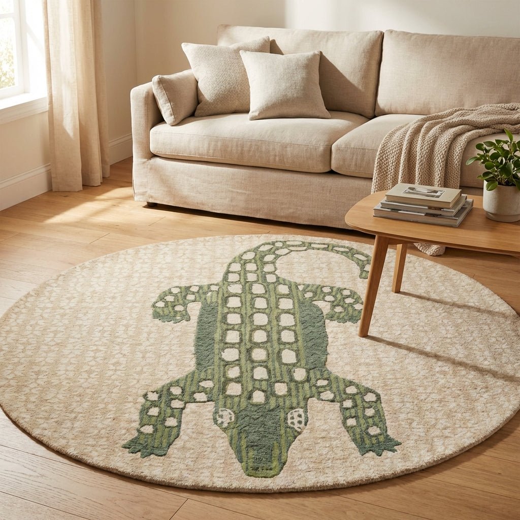 Alligator Animal Design Hand-Tufted Wool Area Rug | Allen Home
