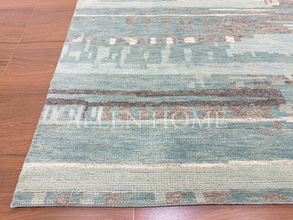Aqua Drift – Hand Knotted Wool Area Rug 8x10
