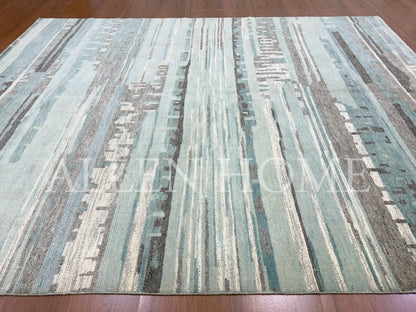 Aqua Drift – Hand Knotted Wool Area Rug 8x10