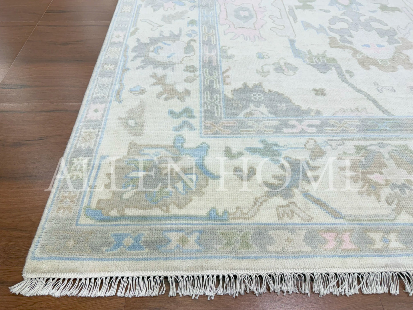 Azure Bloom Oushak – Hand Knotted Wool Area Rug 8x10