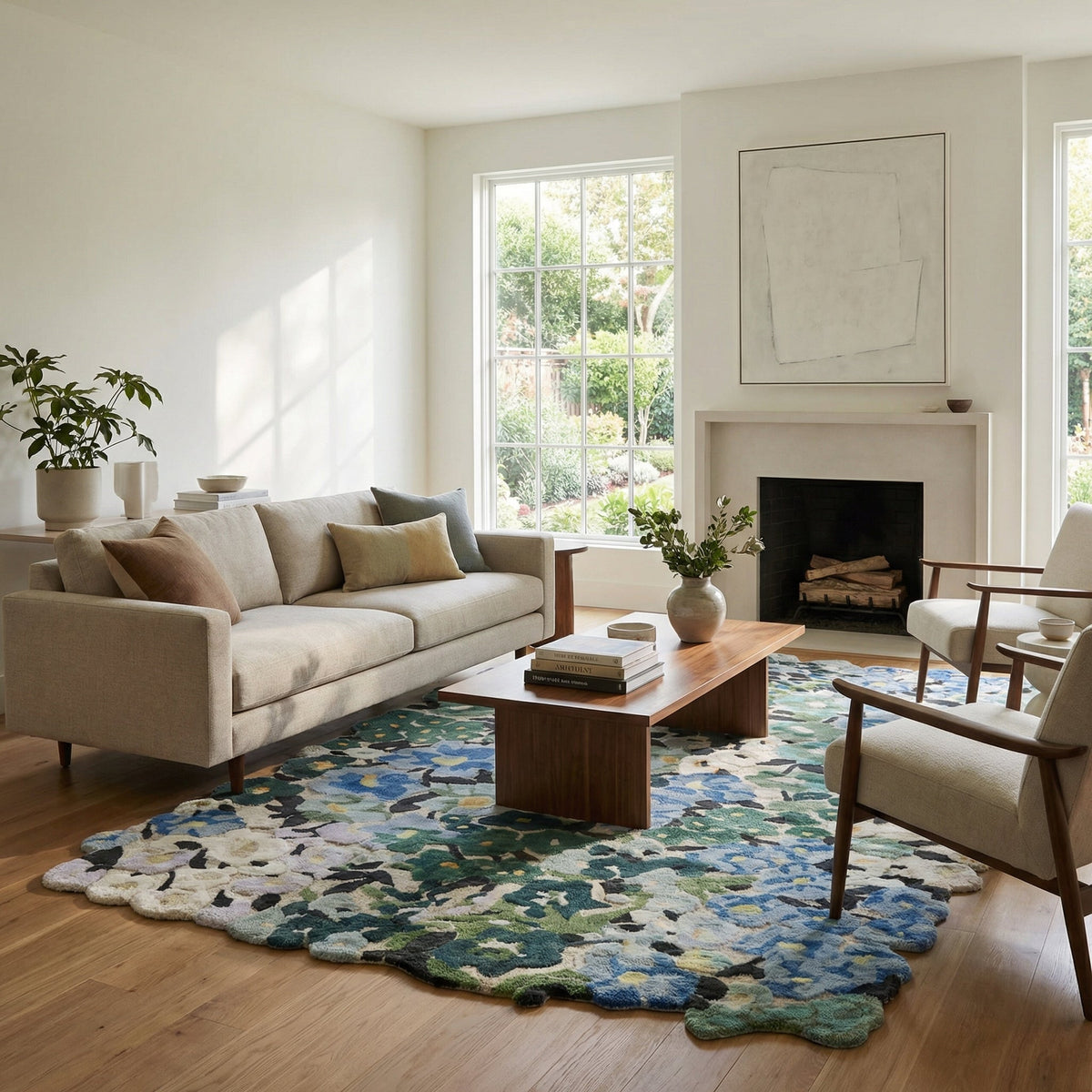 Cassia Floral Wool Viscose Rug – Hand-Tufted Garden-Inspired Design ...