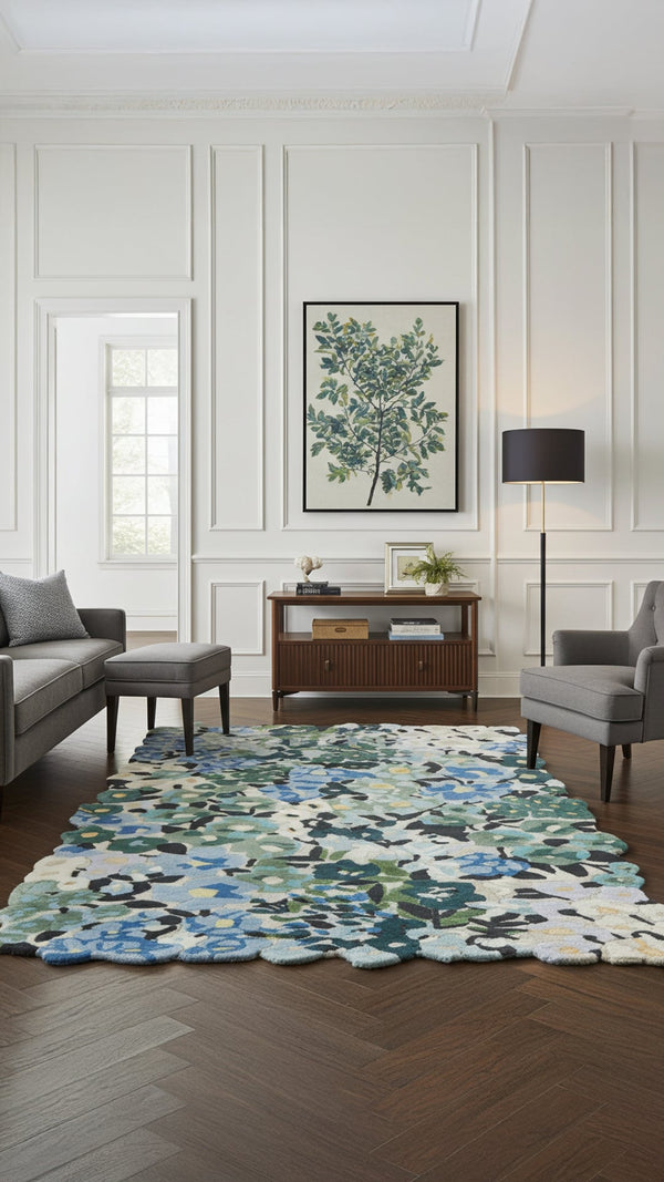 Cassia Floral Wool Viscose Rug – Hand-Tufted Garden-Inspired Design ...