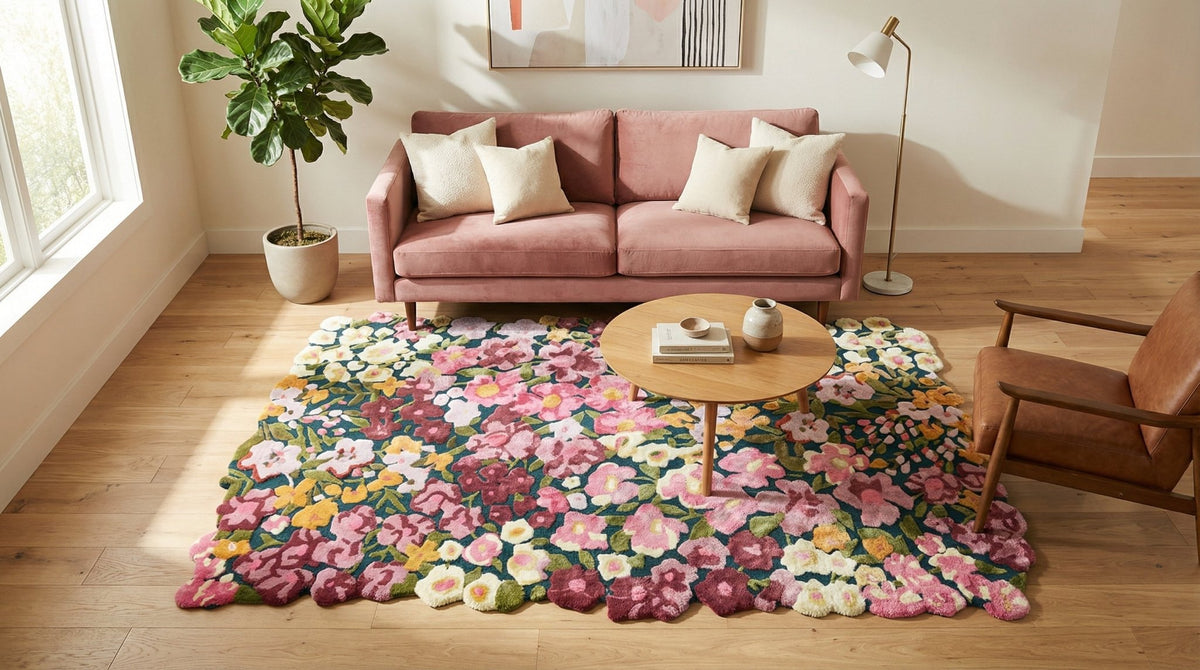 Cassia Floral Wool Viscose Rug – Hand-Tufted Garden-Inspired Design ...