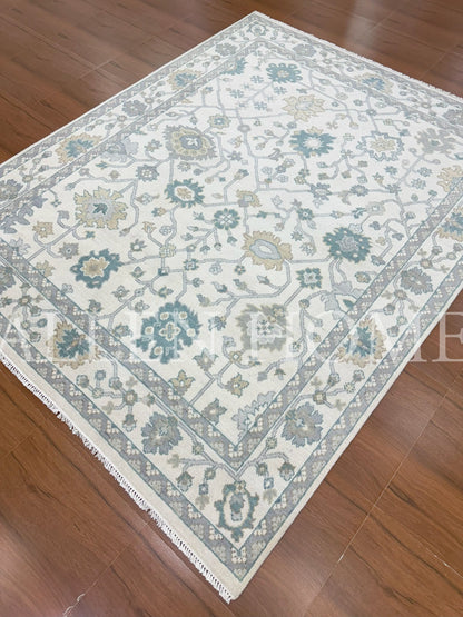 Celestial Bloom Oushak – Hand Knotted Wool Area Rug 8x10