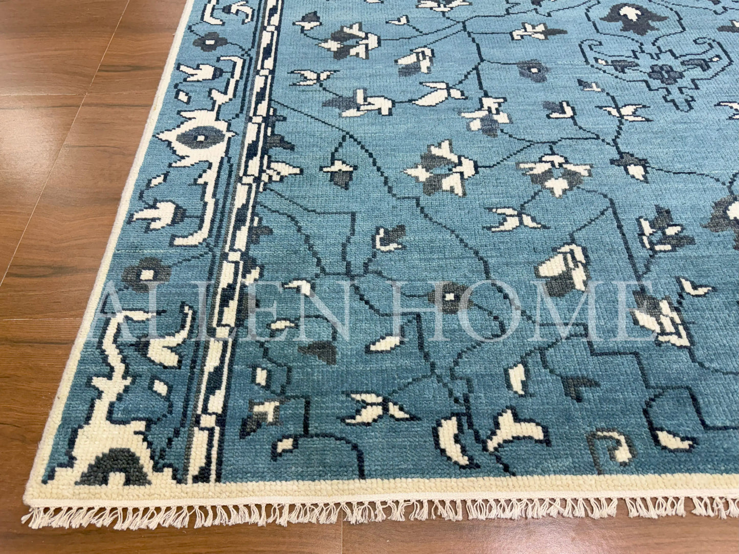 Cerulean Vine Persian – Hand Knotted Wool Area Rug