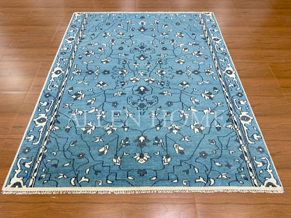 Cerulean Vine Persian – Hand Knotted Wool Area Rug