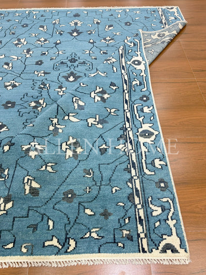 Cerulean Vine Persian – Hand Knotted Wool Area Rug