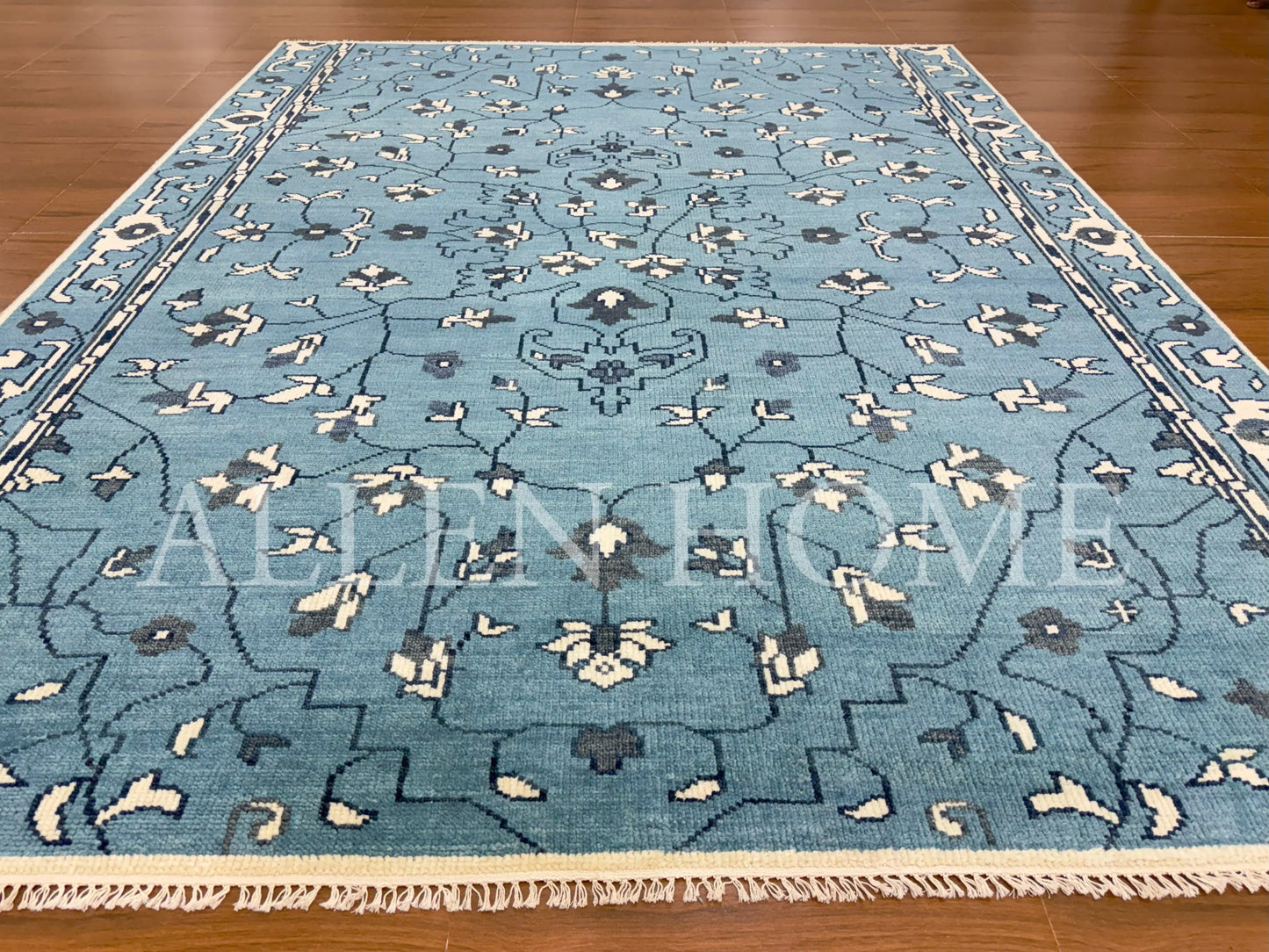 Cerulean Vine Persian – Hand Knotted Wool Area Rug