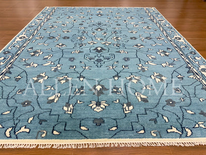 Cerulean Vine Persian – Hand Knotted Wool Area Rug