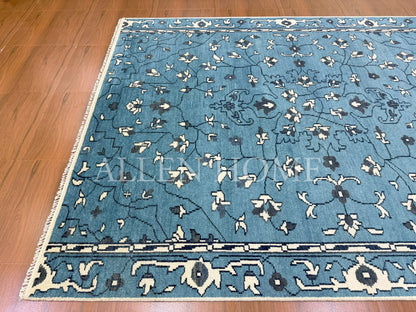 Cerulean Vine Persian – Hand Knotted Wool Area Rug