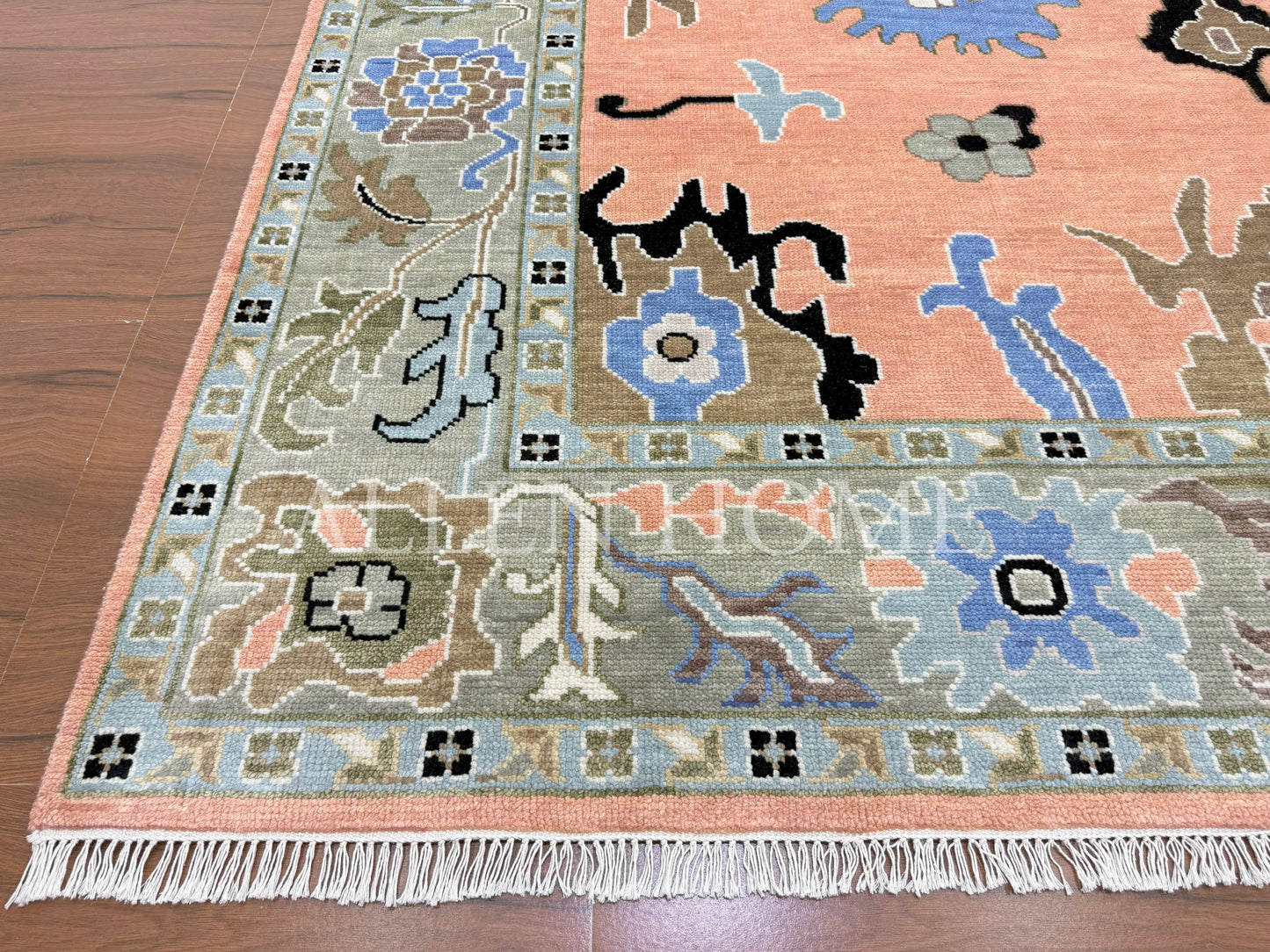 Coral Bloom Oushak – Hand Knotted Wool Area Rug 9x12
