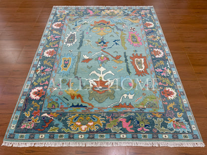 Emerald Garden Oushak – Hand Knotted Wool Area Rug 8x10