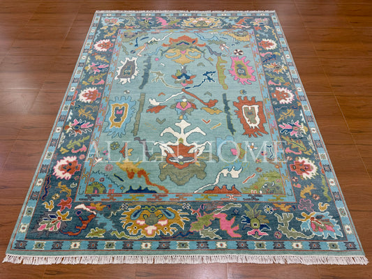 Emerald Garden Oushak – Hand Knotted Wool Area Rug 8x10