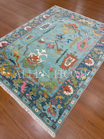 Emerald Garden Oushak – Hand Knotted Wool Area Rug 8x10