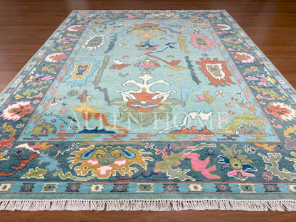 Emerald Garden Oushak – Hand Knotted Wool Area Rug 8x10