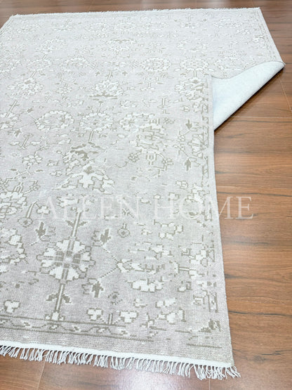 Frost Bloom Oushak – Hand Knotted Wool Area Rug