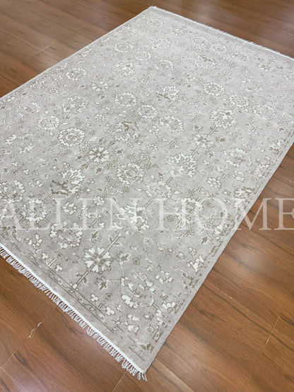 Frost Bloom Oushak – Hand Knotted Wool Area Rug