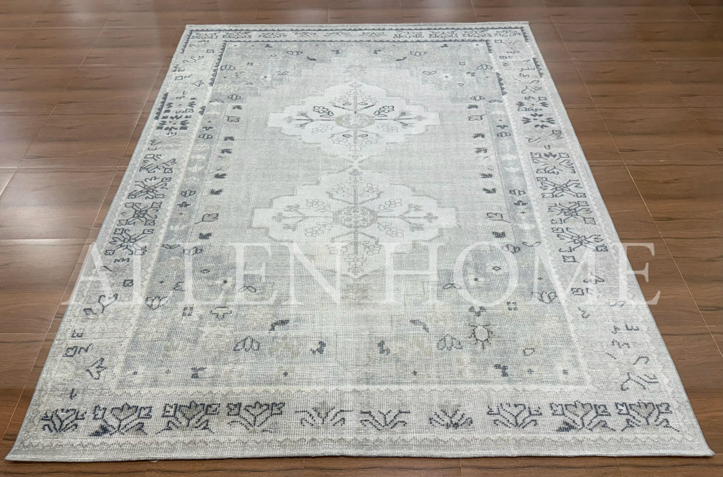 Aurelia Gray Oushak – Hand Knotted Wool Area Rug