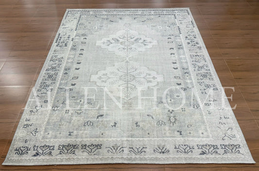 Aurelia Gray Oushak – Hand Knotted Wool Area Rug