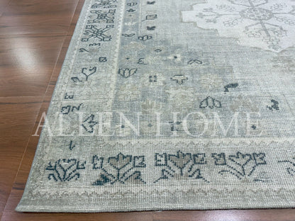 Aurelia Gray Oushak – Hand Knotted Wool Area Rug