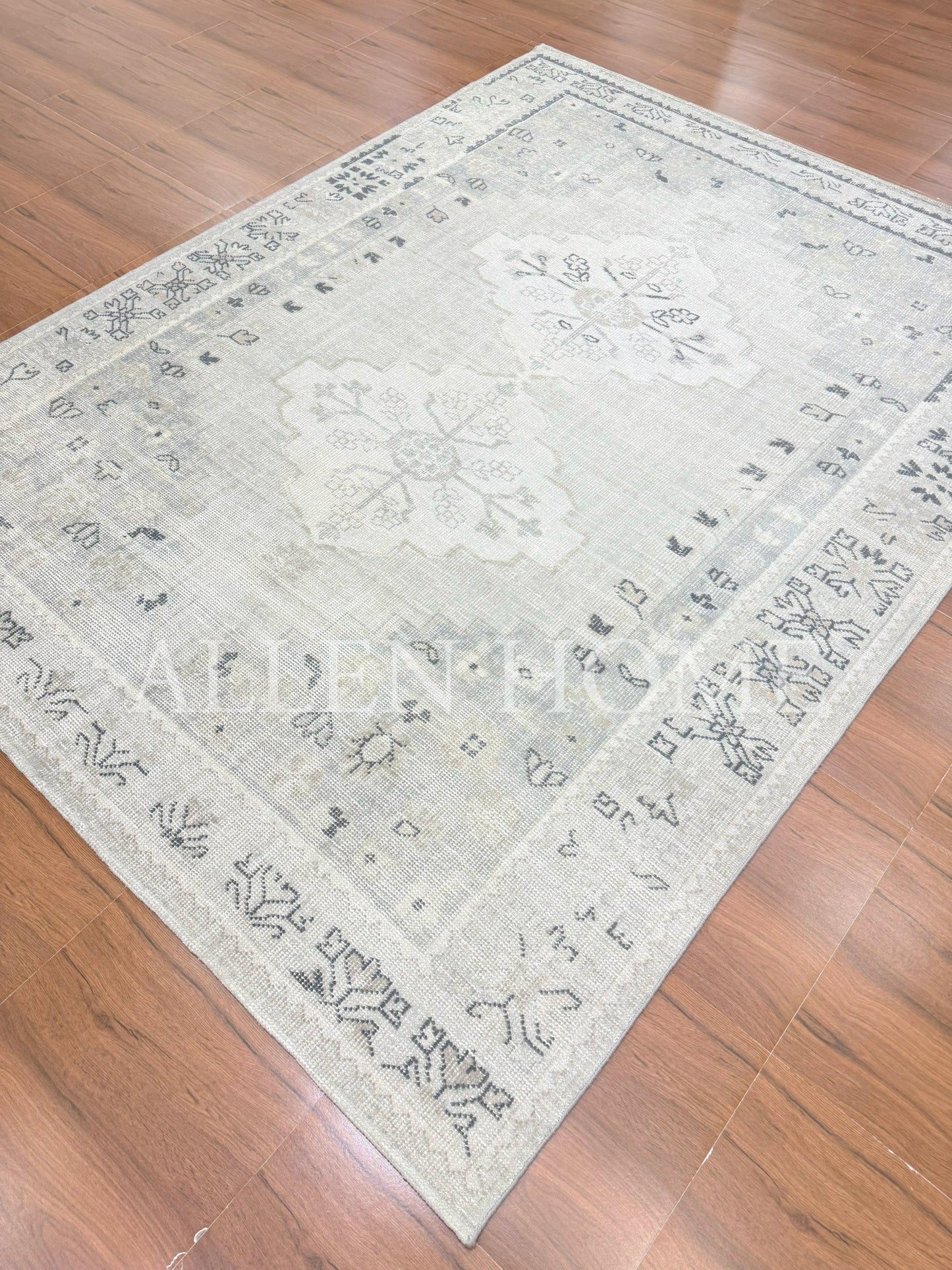 Aurelia Gray Oushak – Hand Knotted Wool Area Rug