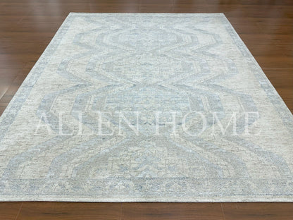 Frostline Maze Oushak – Hand Knotted Wool Area Rug 8x10