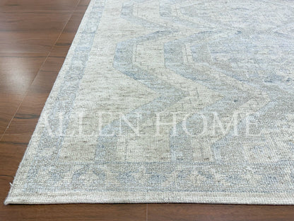 Frostline Maze Oushak – Hand Knotted Wool Area Rug 8x10