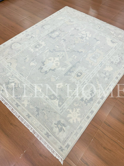 Glacier Mist Oushak – Hand Knotted Wool Area Rug 8x10