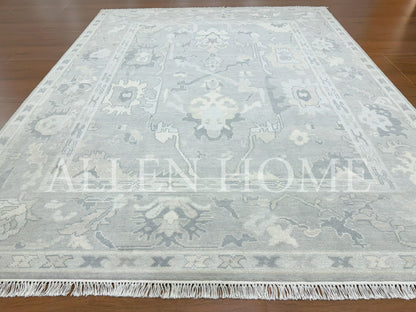 Glacier Mist Oushak – Hand Knotted Wool Area Rug 8x10