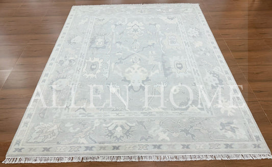 Glacier Mist Oushak – Hand Knotted Wool Area Rug 8x10