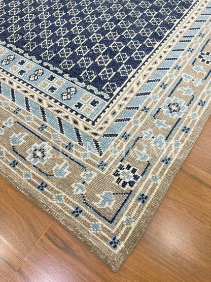 Indigo Trellis Persian – Hand Knotted Wool Area Rug 9x12