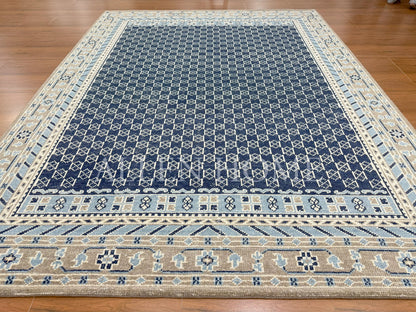 Indigo Trellis Persian – Hand Knotted Wool Area Rug 9x12