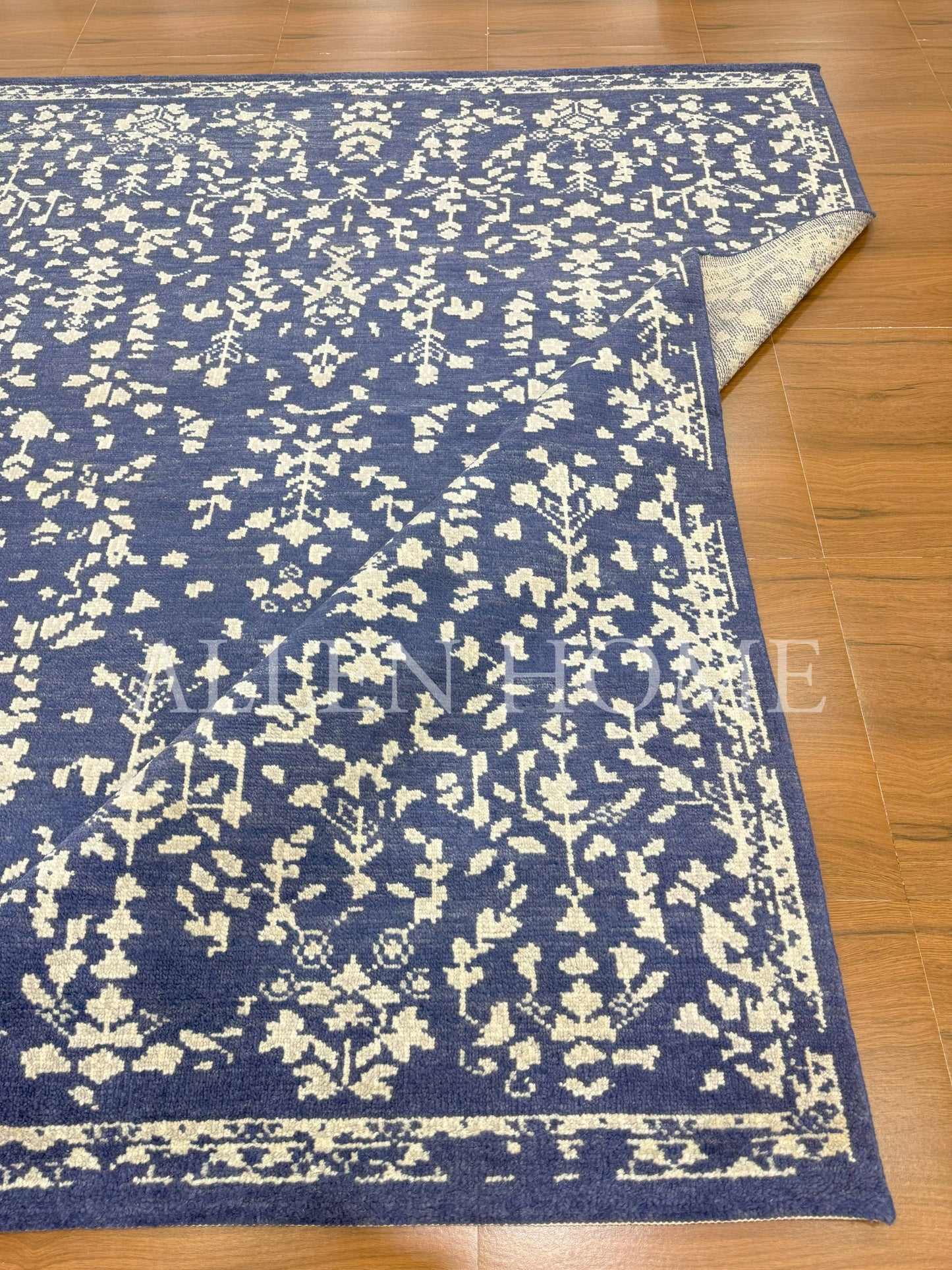 Indigo Vine Rug – Hand Knotted Wool Area Rug 8x10