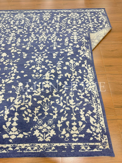 Indigo Vine Rug – Hand Knotted Wool Area Rug 8x10
