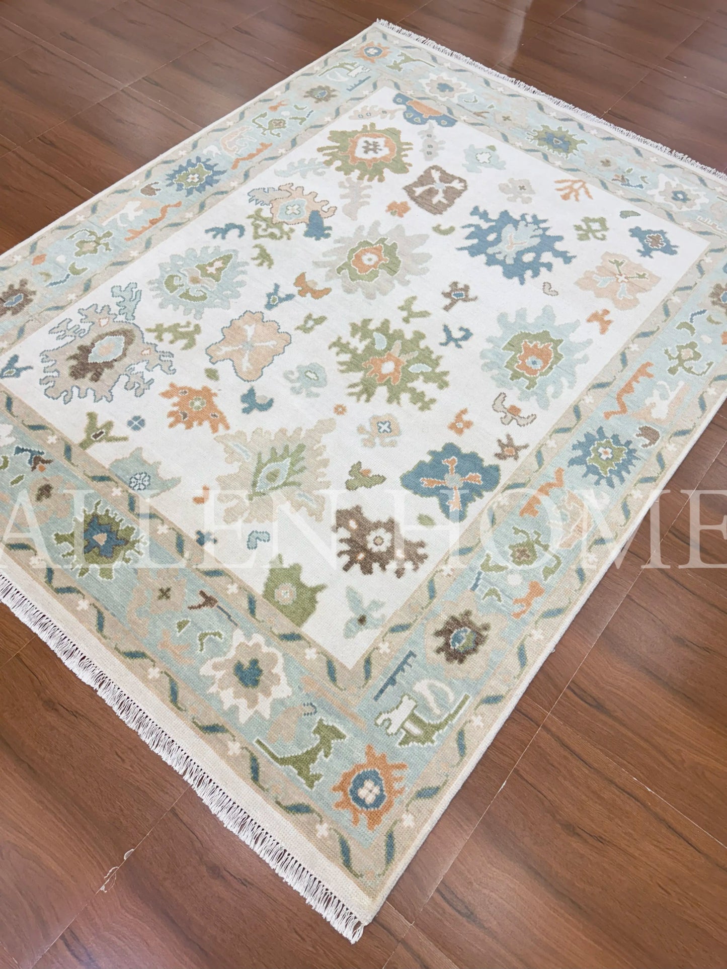 Ivory Meadow Oushak – Hand Knotted Wool Area Rug 8x10