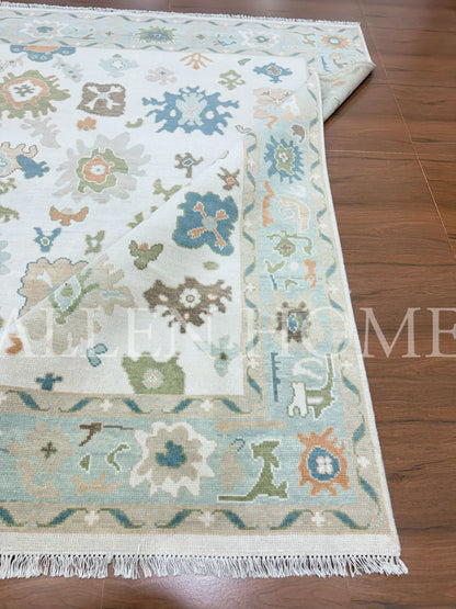 Ivory Meadow Oushak – Hand Knotted Wool Area Rug 8x10