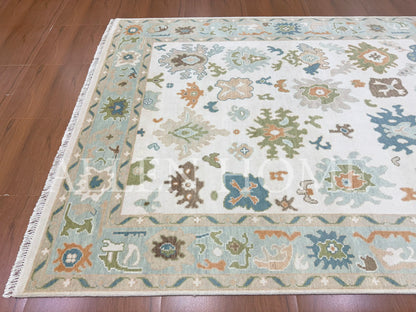 Ivory Meadow Oushak – Hand Knotted Wool Area Rug 8x10