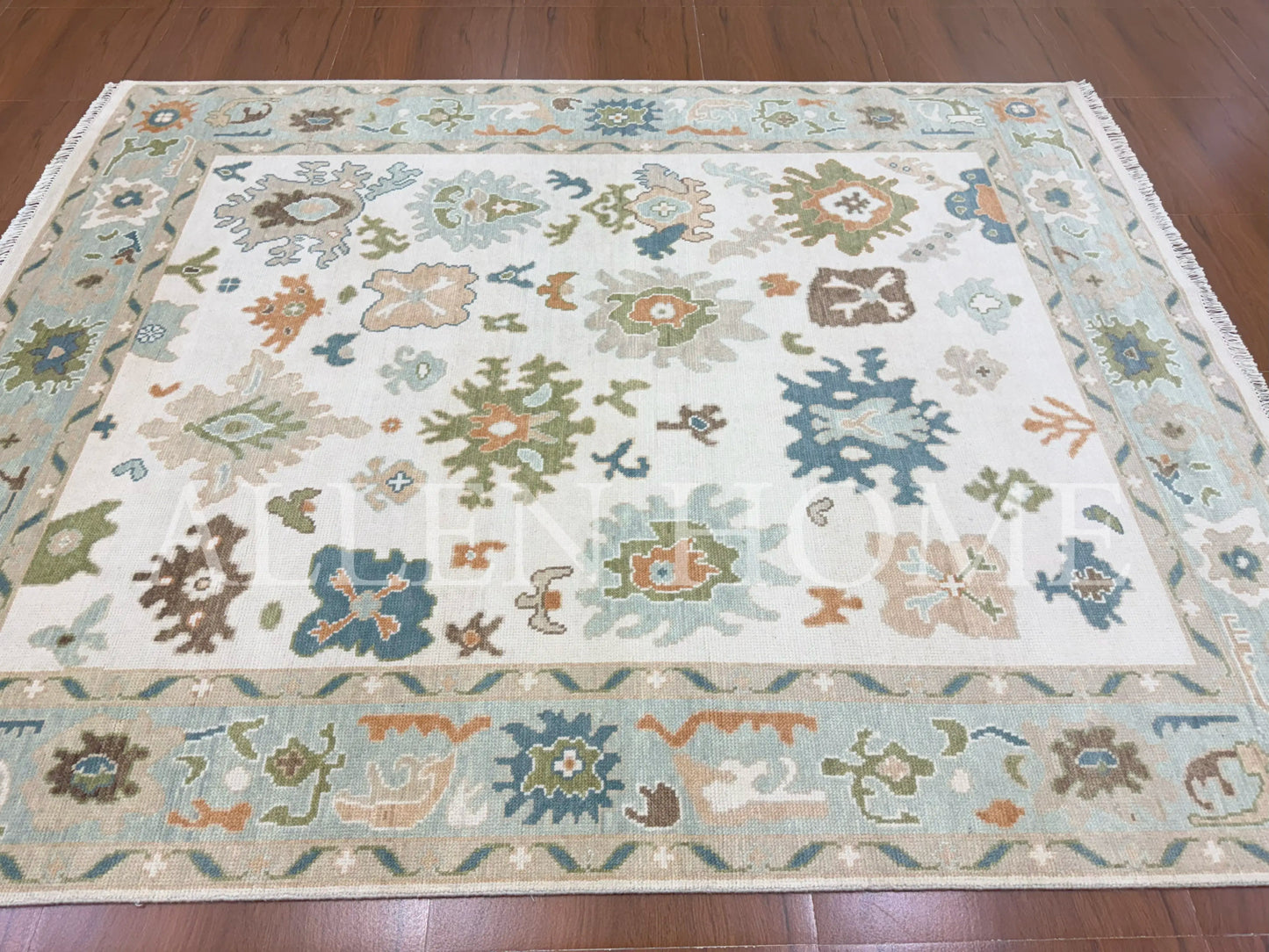 Ivory Meadow Oushak – Hand Knotted Wool Area Rug 8x10