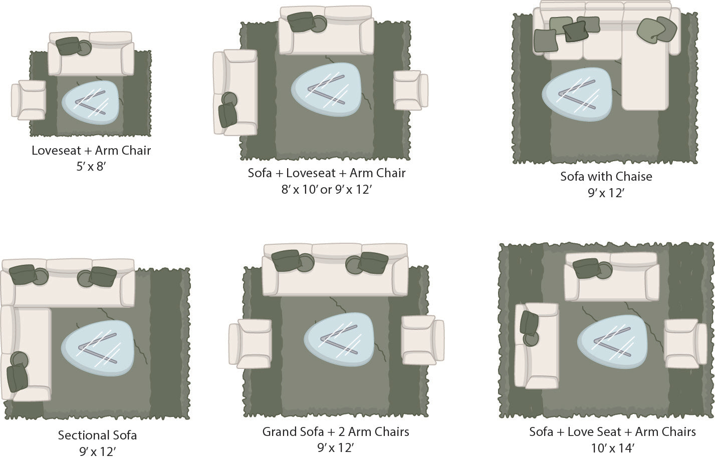 Living Room Rug Size Guide - Allen Home Rugs