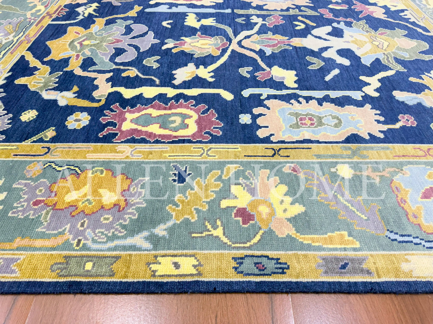 Midnight Bloom Oushak – Hand Knotted Wool Area Rug 8x10