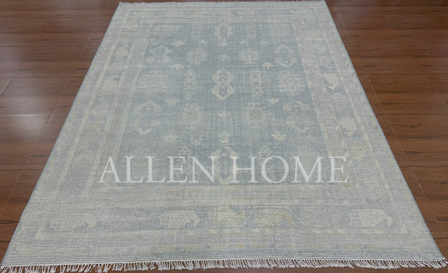 Mist Grey Oushak – Hand Knotted Wool Area Rug 9x12