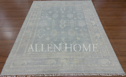 Mist Grey Oushak – Hand Knotted Wool Area Rug 9x12