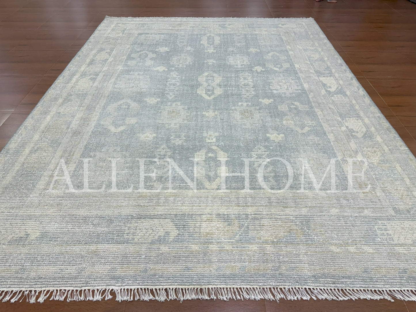 Mist Grey Oushak – Hand Knotted Wool Area Rug 9x12