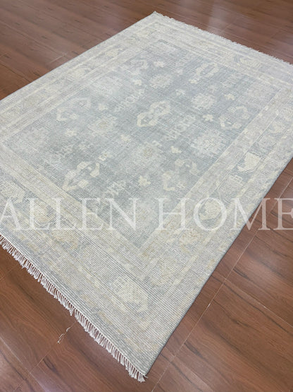 Mist Grey Oushak – Hand Knotted Wool Area Rug 9x12