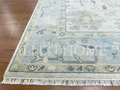 Mist Meadow Oushak – Hand Knotted Wool Area Rug 9x12