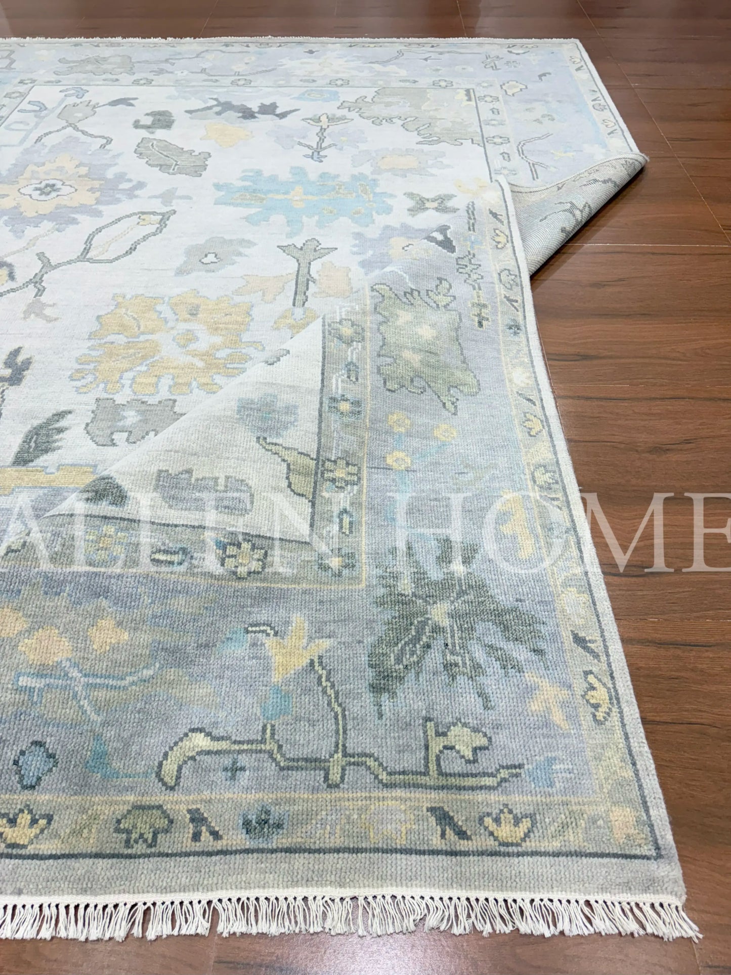 Mist Meadow Oushak – Hand Knotted Wool Area Rug 9x12