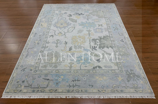 Mist Meadow Oushak – Hand Knotted Wool Area Rug 9x12